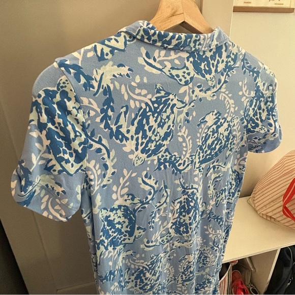 Lilly Pulitzer GIRLS MINI SADIE POLO DRESS Blue Peri Turtley Awesome XL - Picture 9 of 11